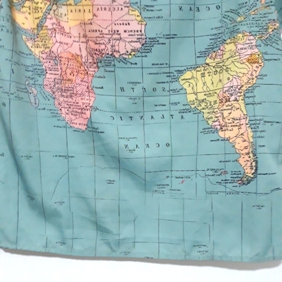 Misslook short sleeve button down World Map print shirt size Small - Picture 6 of 10